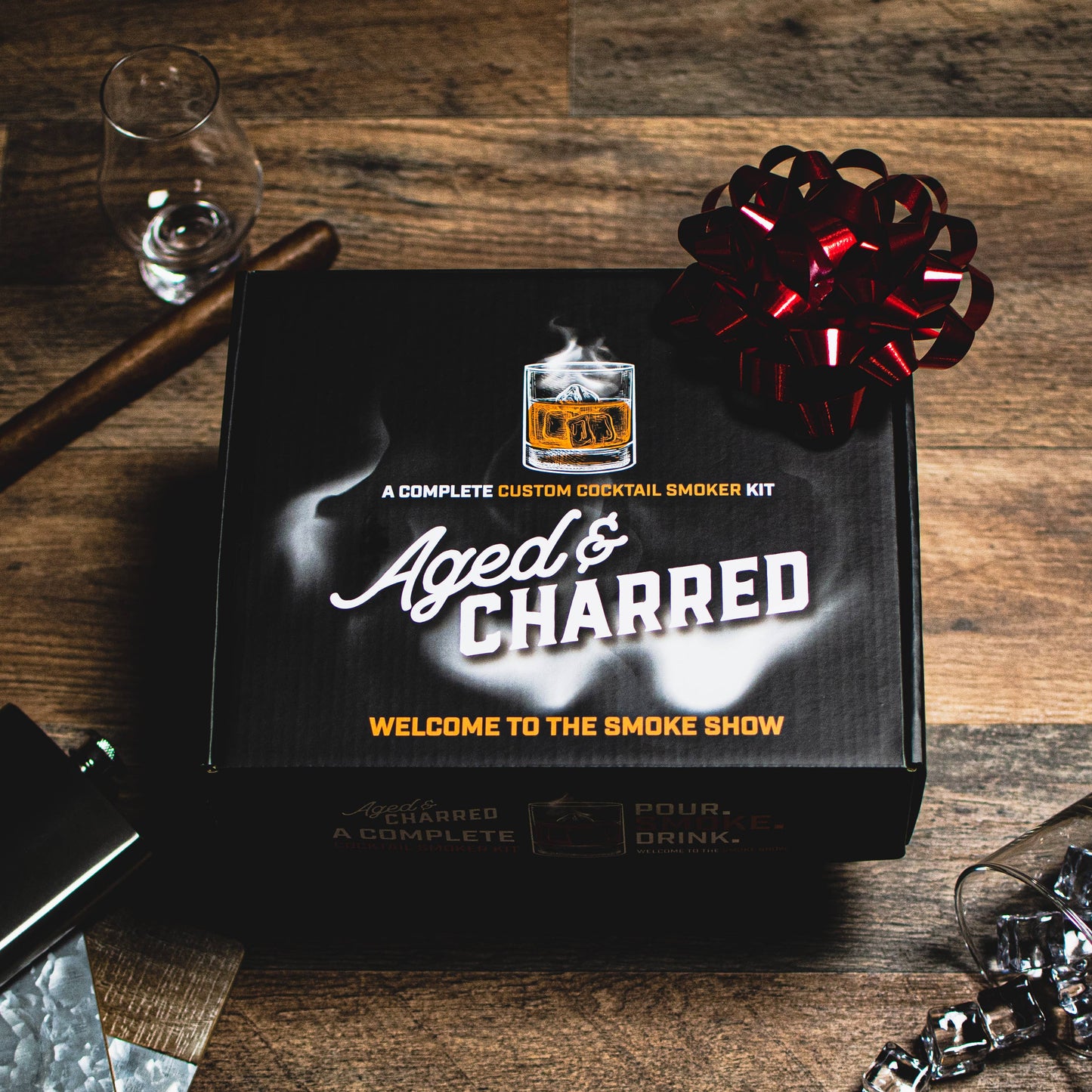 Smoke Lid Kit - A Cocktail Smoker Kit (No Butane) - Aged & Charred