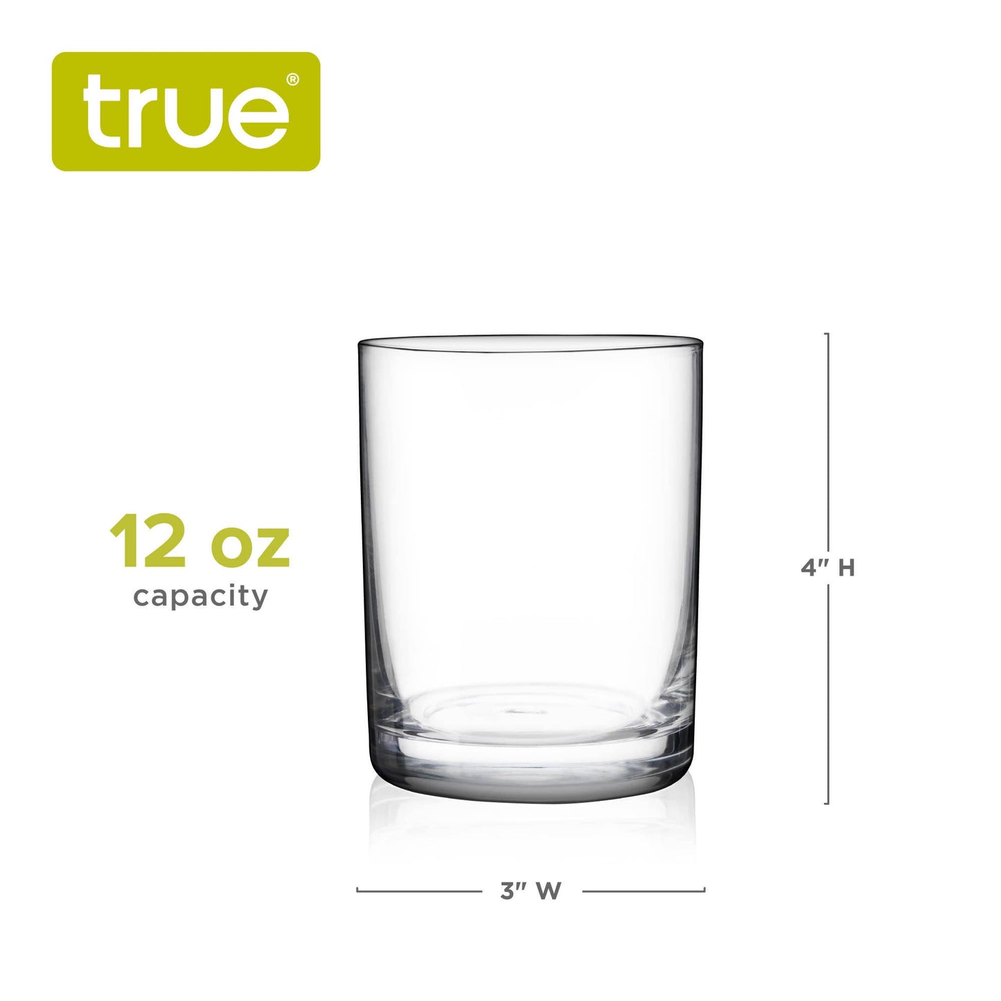 Glass Rocks Cocktail Tumblers with Heavy Bases - TRUE - Set of 4