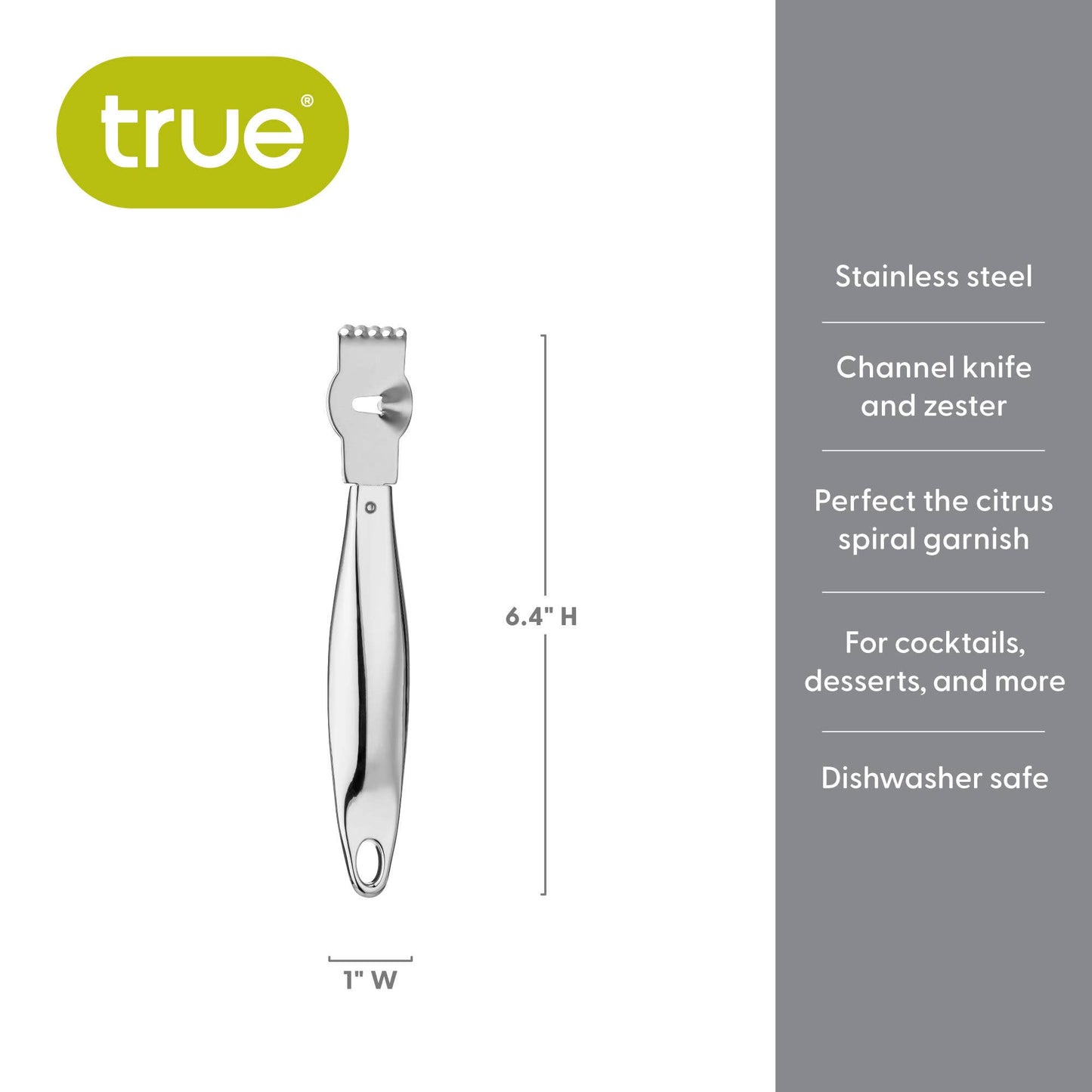 Zesty Stainless Steel Citrus Zester & Knife - TRUE