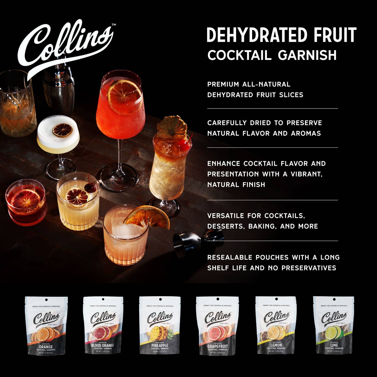Dehydrated Lime Cocktail Garnish - Collins - 1 oz
