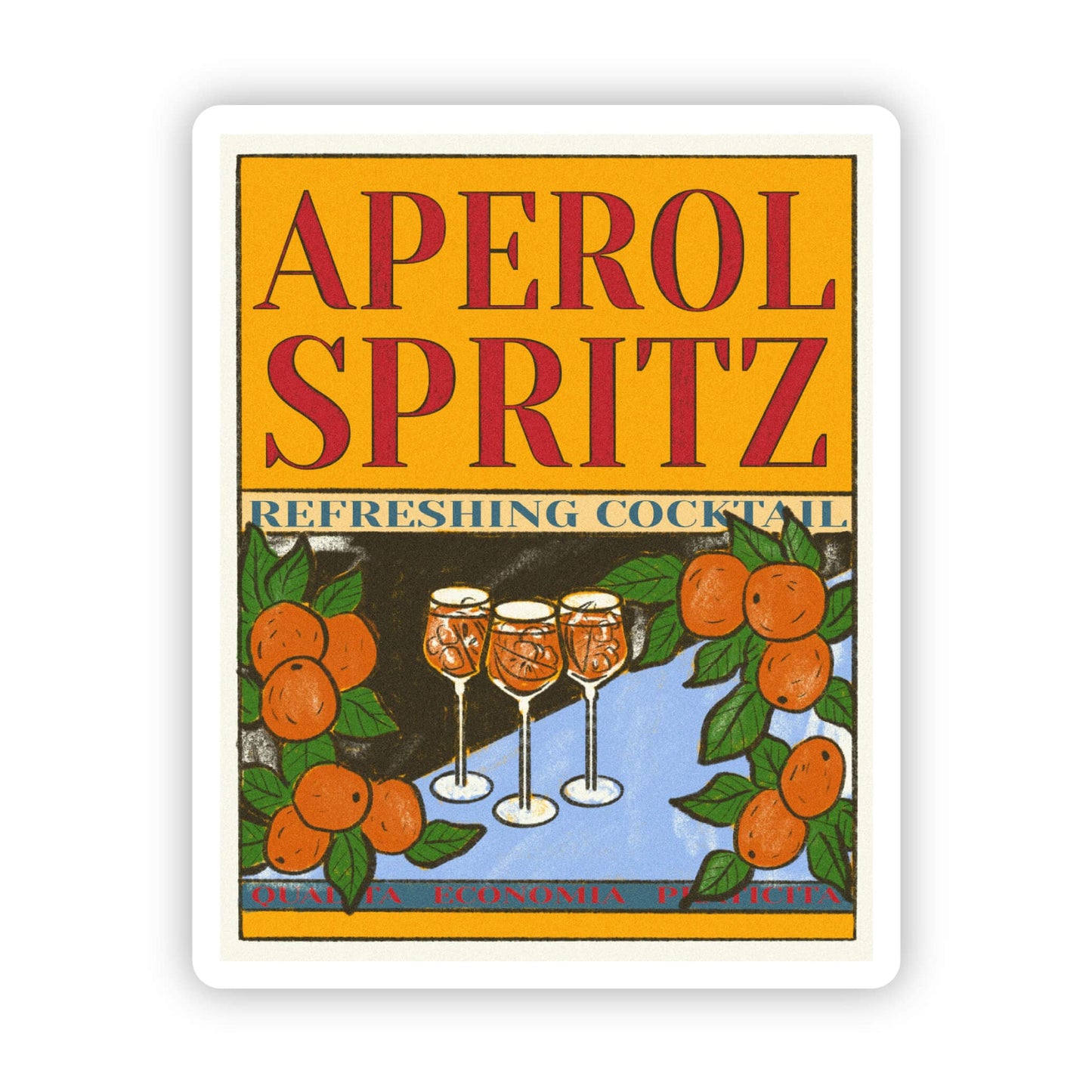 Aperol Spritz Vintage Poster Sticker - Big Moods