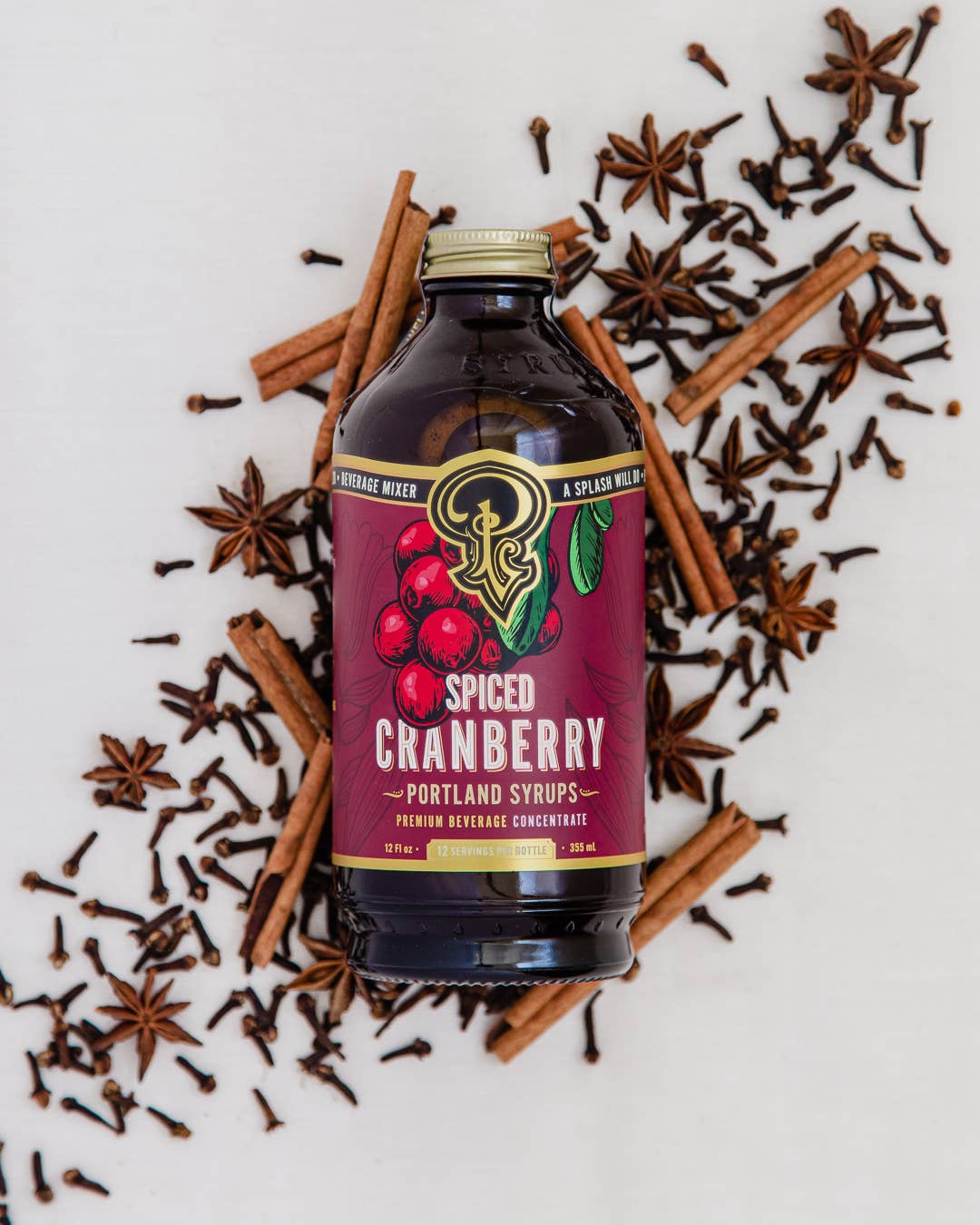 Spiced Cranberry Syrup - Portland Syrups - 12oz