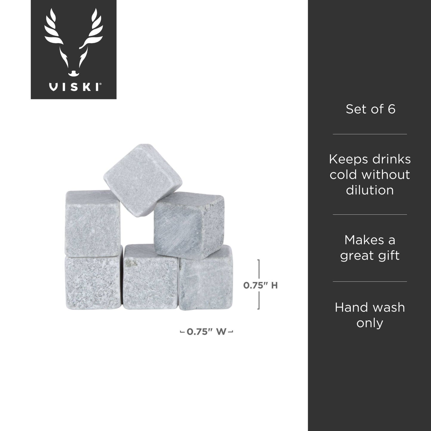 Glacier Rocks® Small Soapstone Whiskey Cubes - Viski - Set of 6