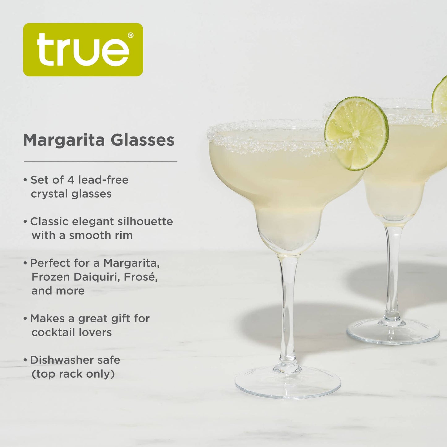 Sorbo Crystal Margarita Glasses - TRUE - Set of 4