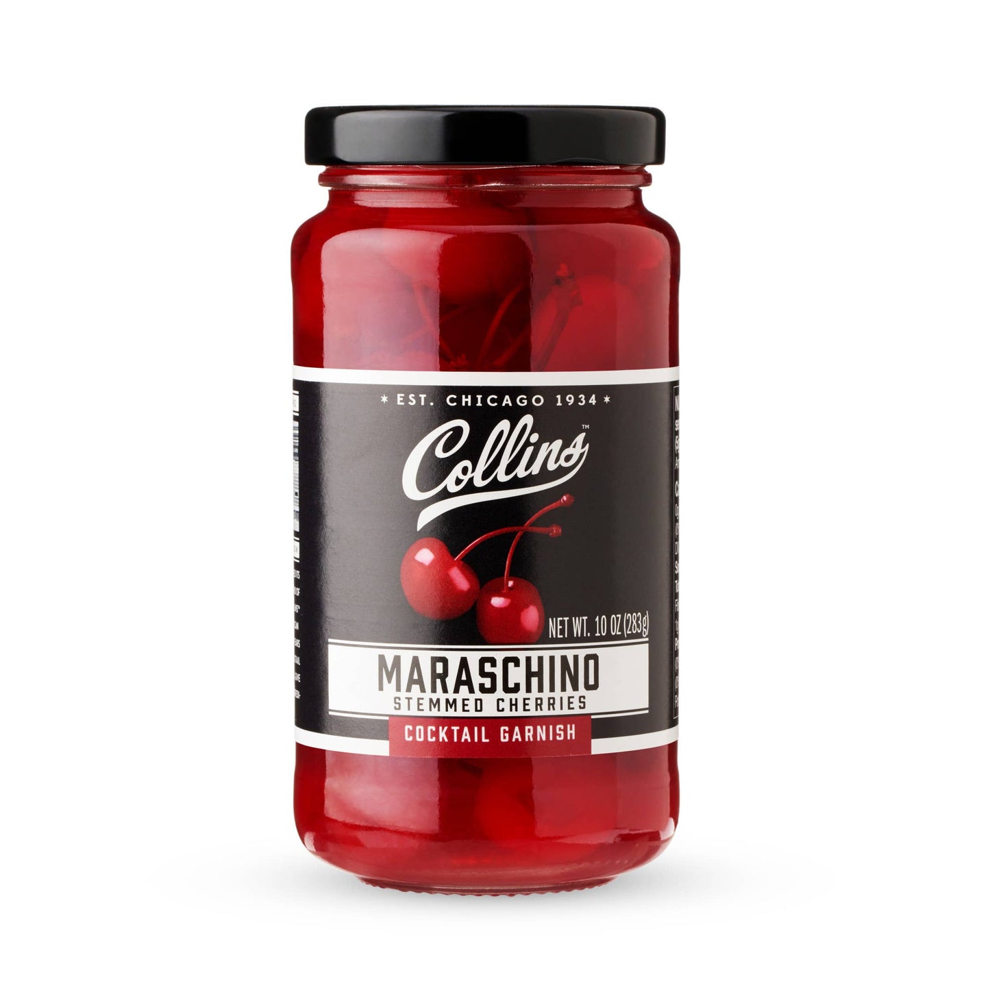 Stemmed Maraschino Cherries Cocktail Garnish - Collins - 10 oz