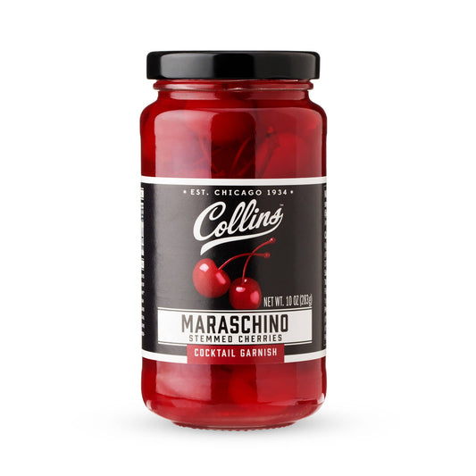Stemmed Maraschino Cherries Cocktail Garnish - Collins - 10 oz