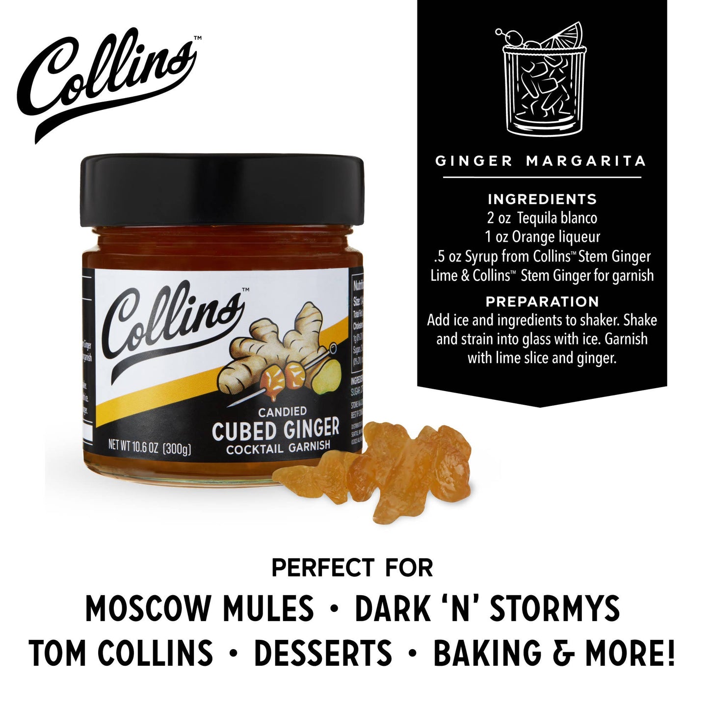 Cubed Ginger In Syrup - Collins - 10.6 oz