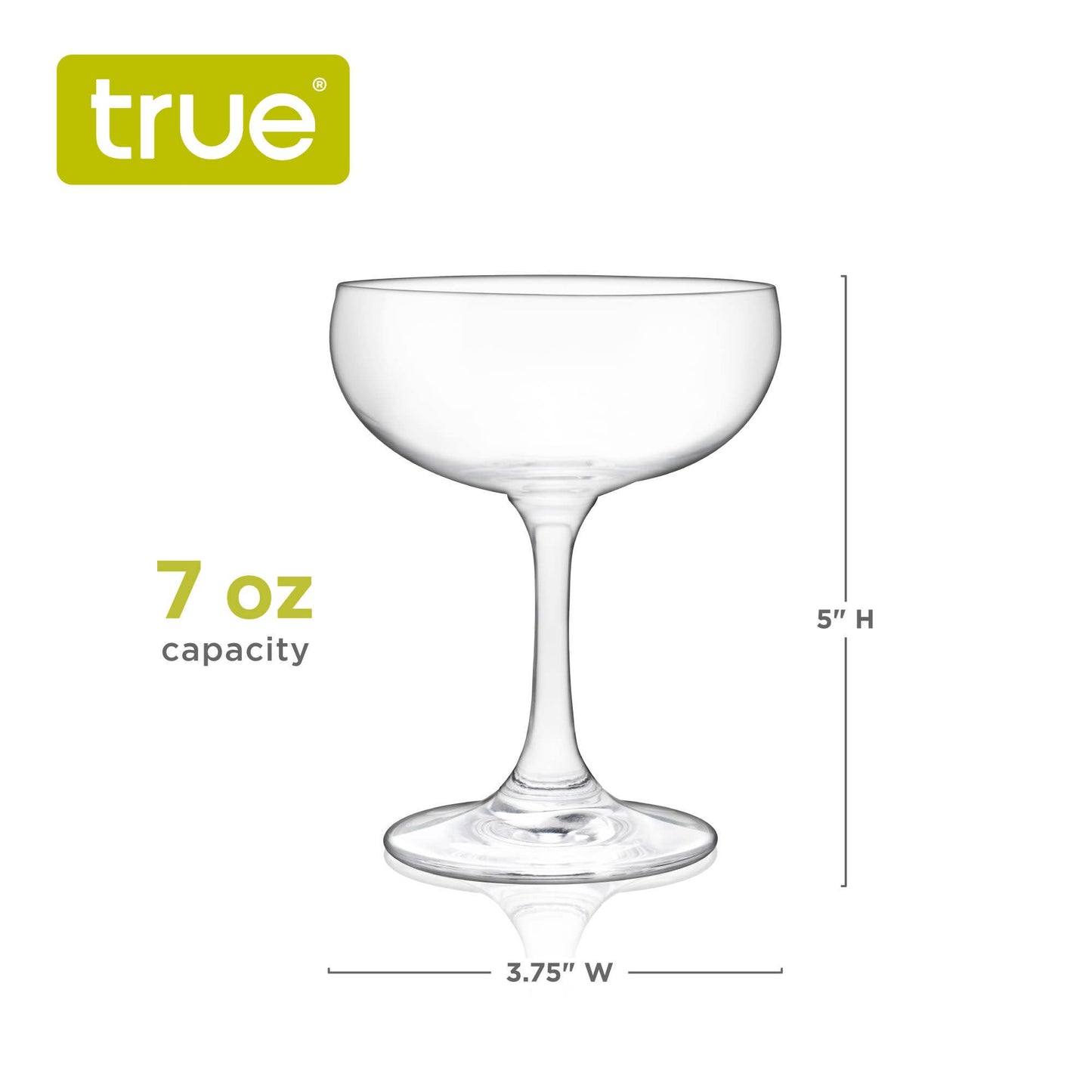 Coupe 7 oz Cocktail Glasses - TRUE - Set of 4