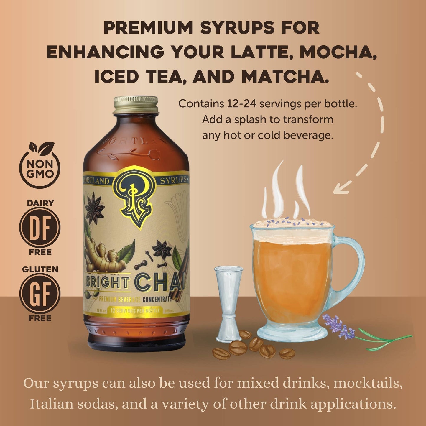 Bright Chai Syrup - Portland Syrups - 12oz