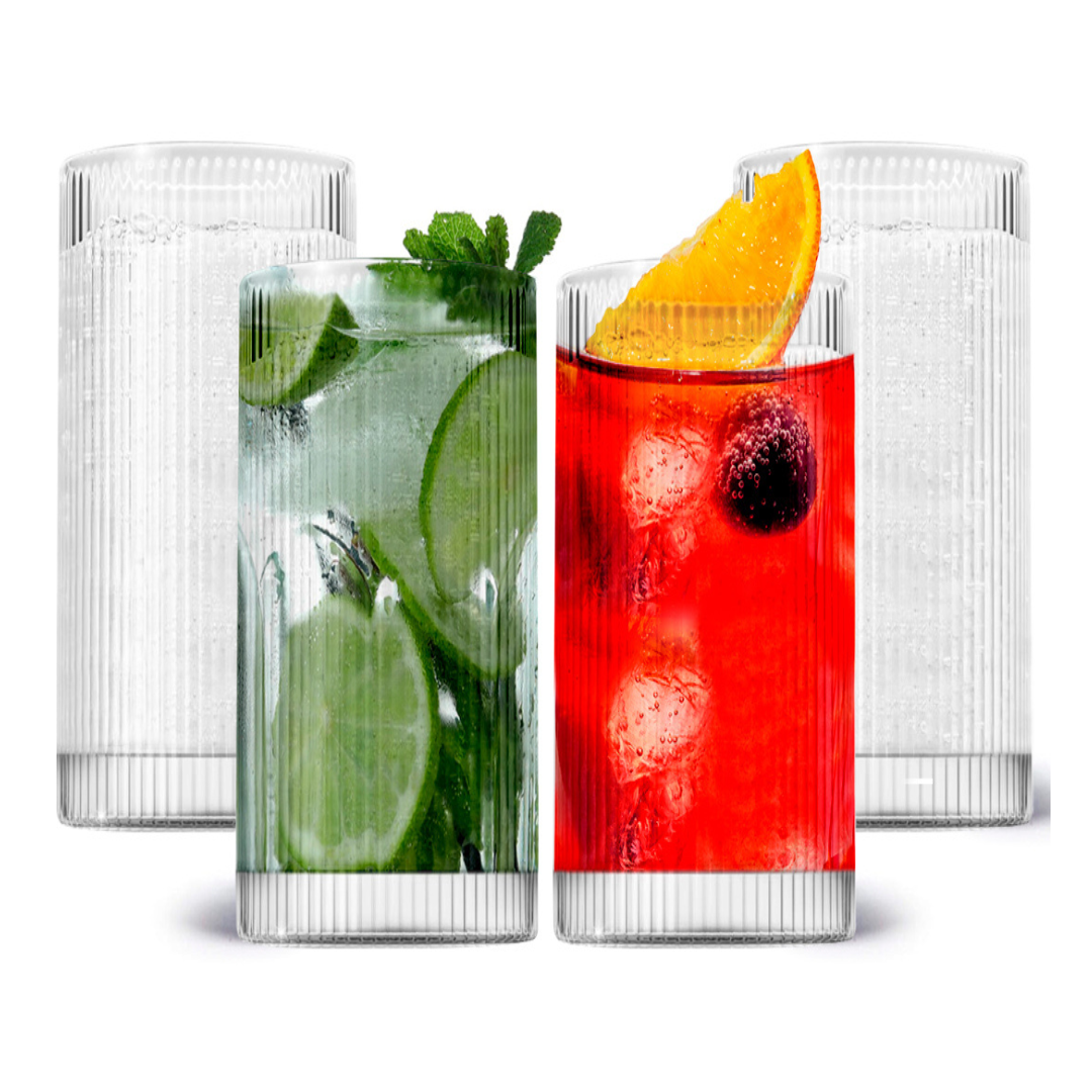 Vintage Straight-Line Highball Glass - Lemonsoda - 12 oz