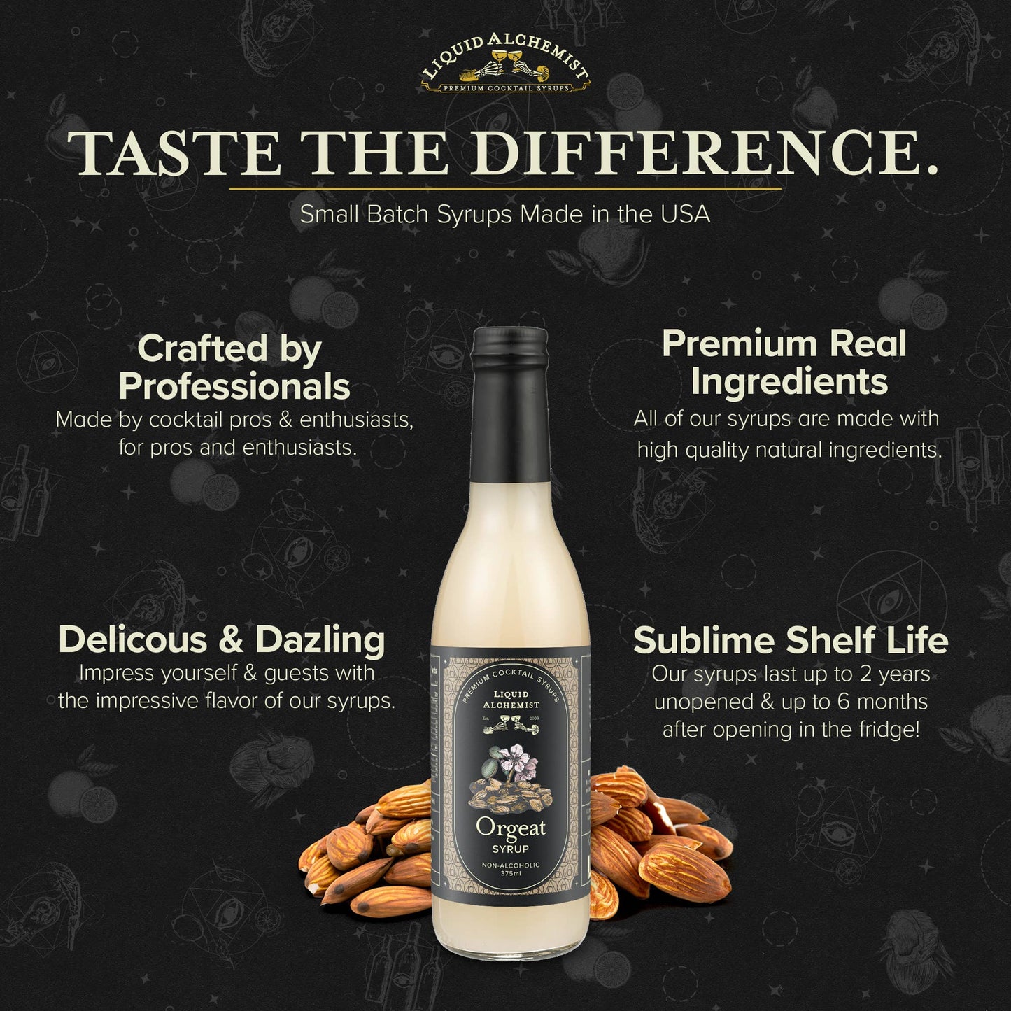 Almond Orgeat Cocktail Syrup - Liquid Alchemist Syrups