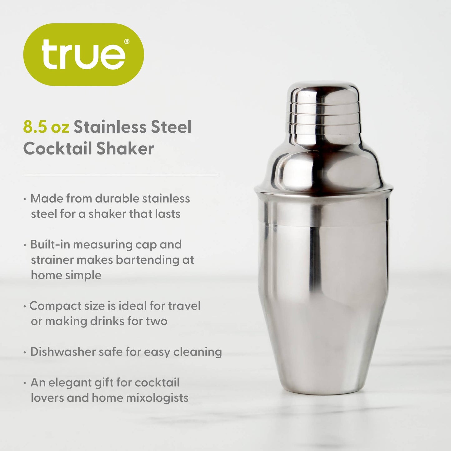 Contour Stainless Steel Cocktail Shaker - TRUE - ASSORTED SIZES