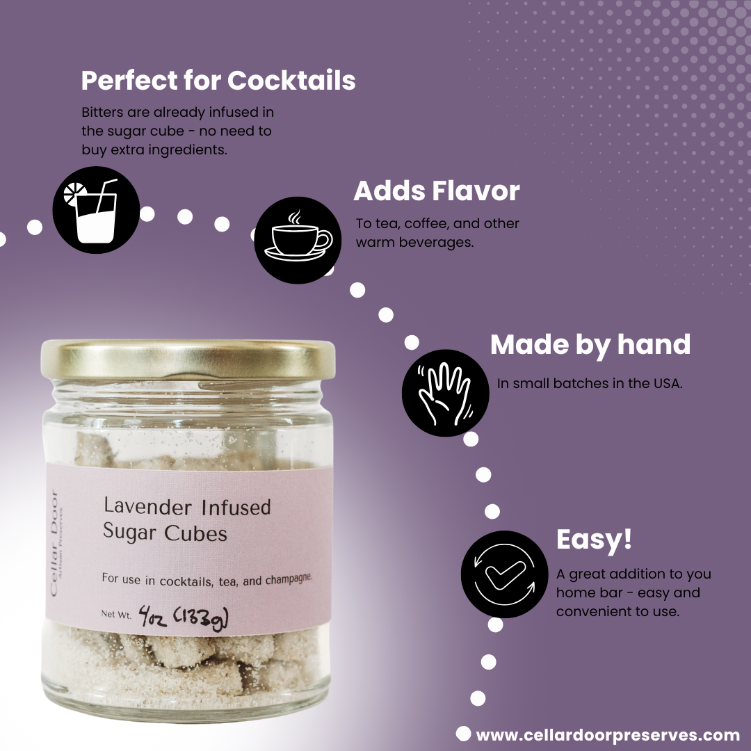 Lavender Infused Sugar Cubes - Cellar Door Preserves