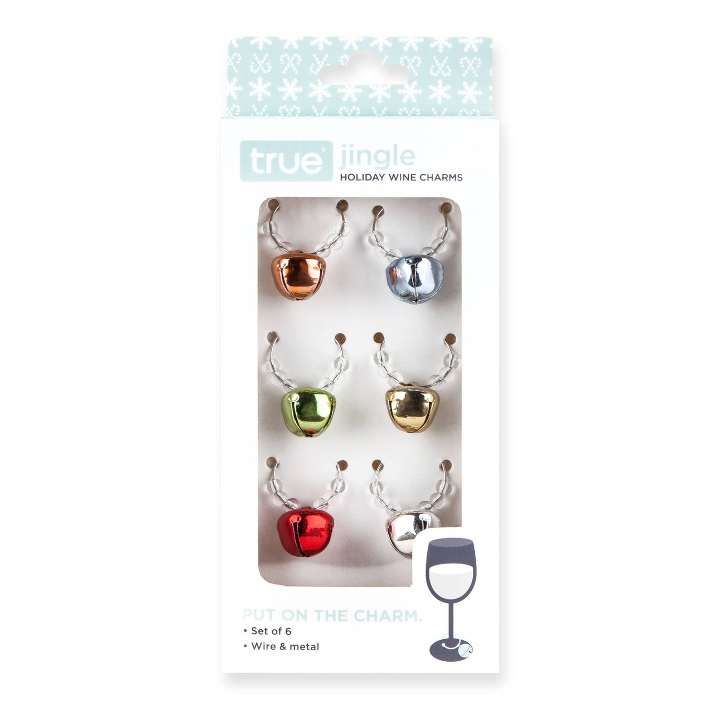 Jingle Holiday Wine Charms - TRUE -Set of 6