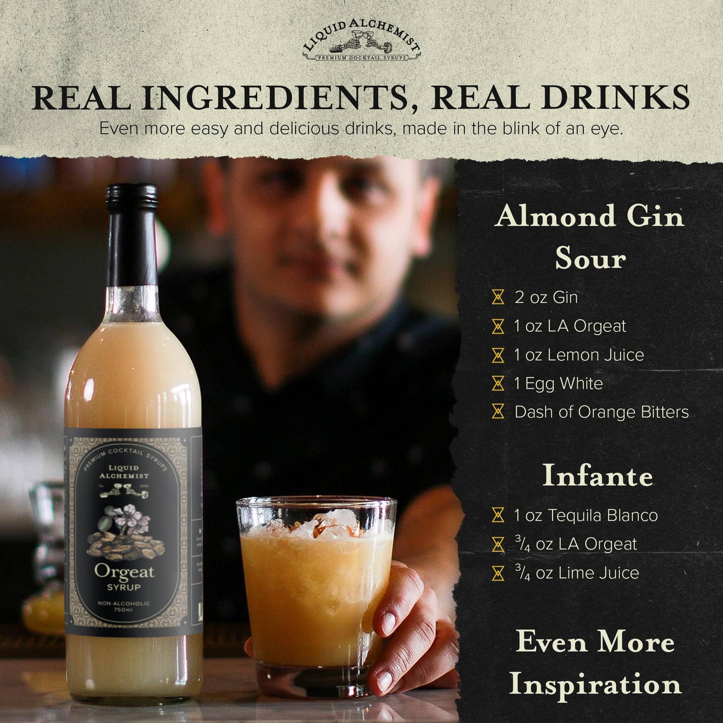 Almond Orgeat Cocktail Syrup - Liquid Alchemist Syrups