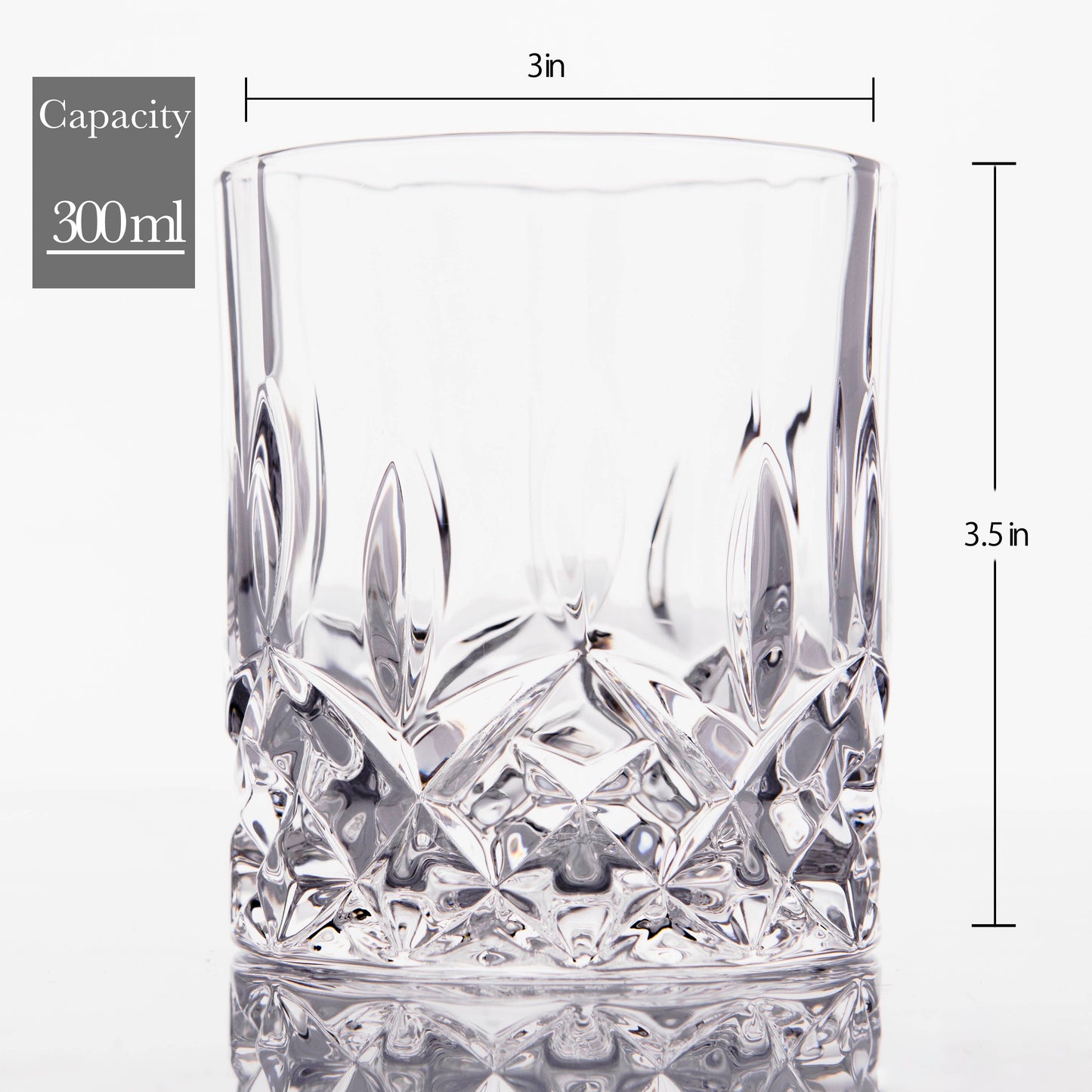 Crystal Cut Old Fashioned Whiskey Glass (10oz) - Lemonsoda
