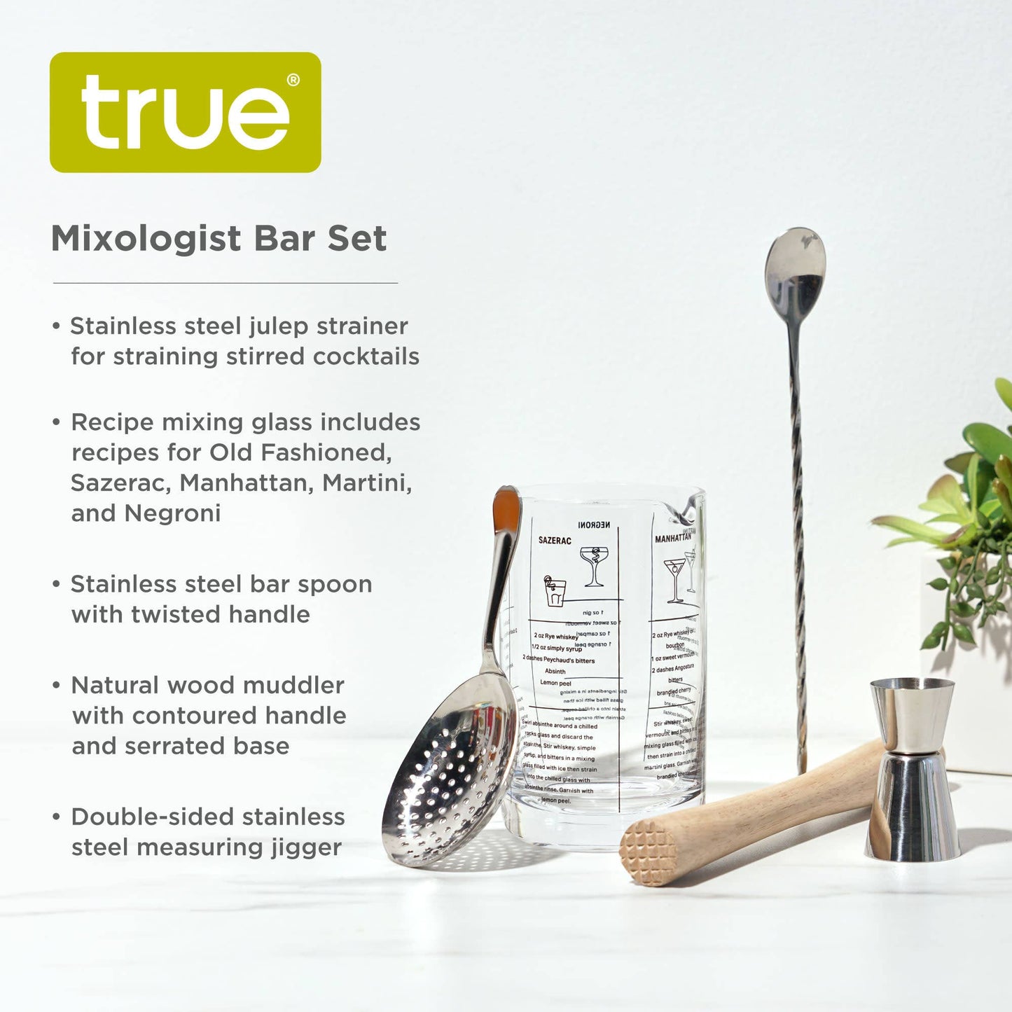 Mixologist Cocktail Mixing Bartender Kit - TRUE - 5 Piece Set