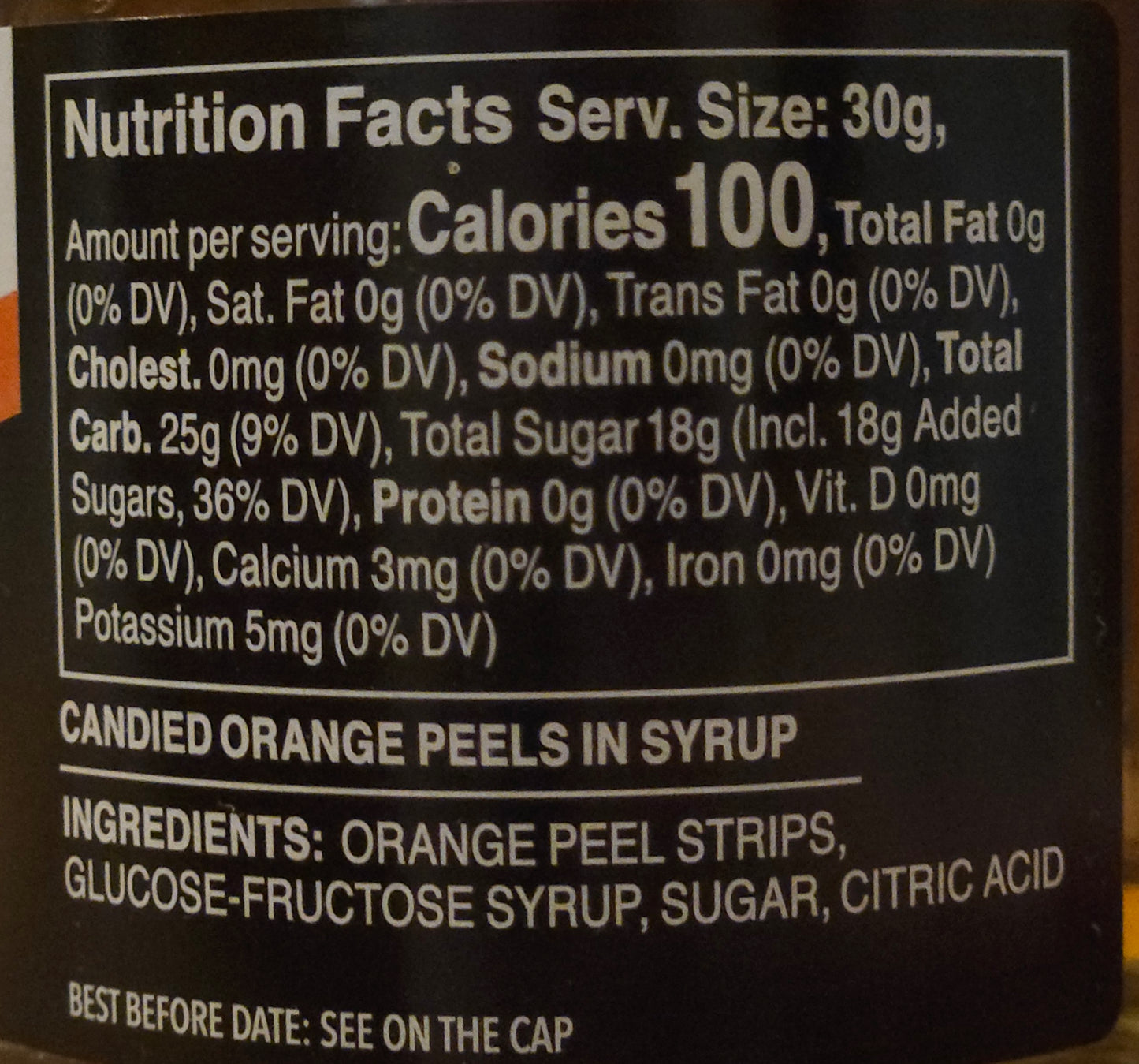 Candied Orange Twist in Syrup - Collins - 10.9 oz