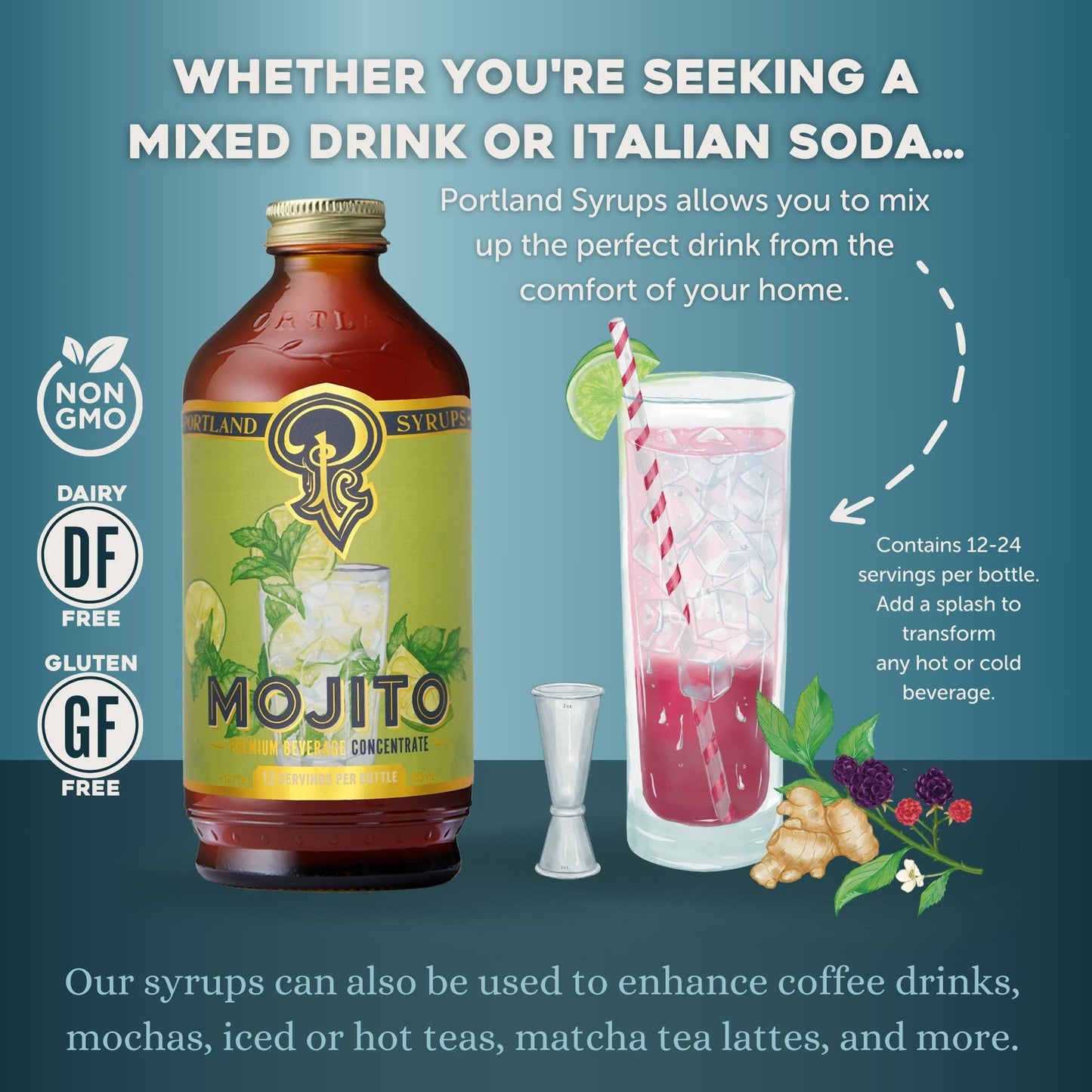 Mojito Syrup - Portland Syrups - 12oz
