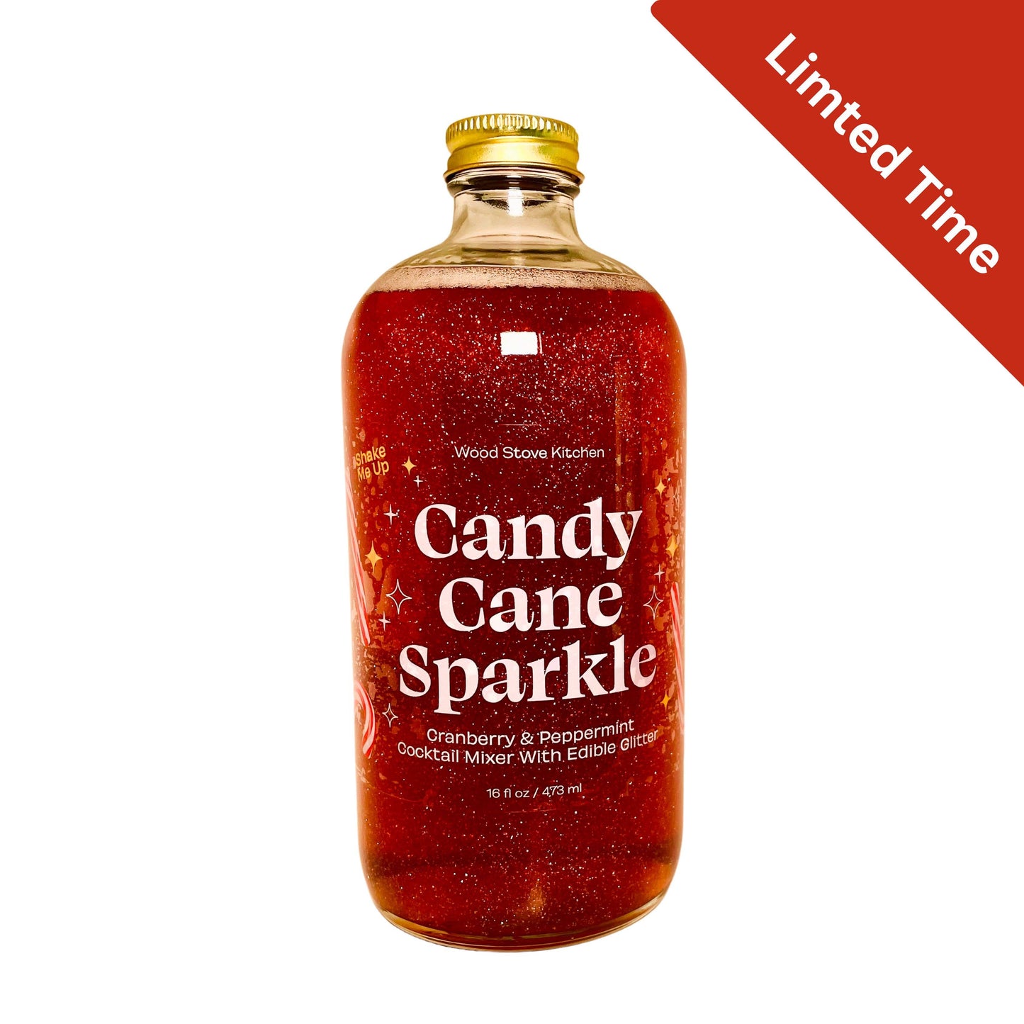 Candy Cane Sparkle Cocktail & Mocktail Mixer - Wood Stove Kitchen - 16oz