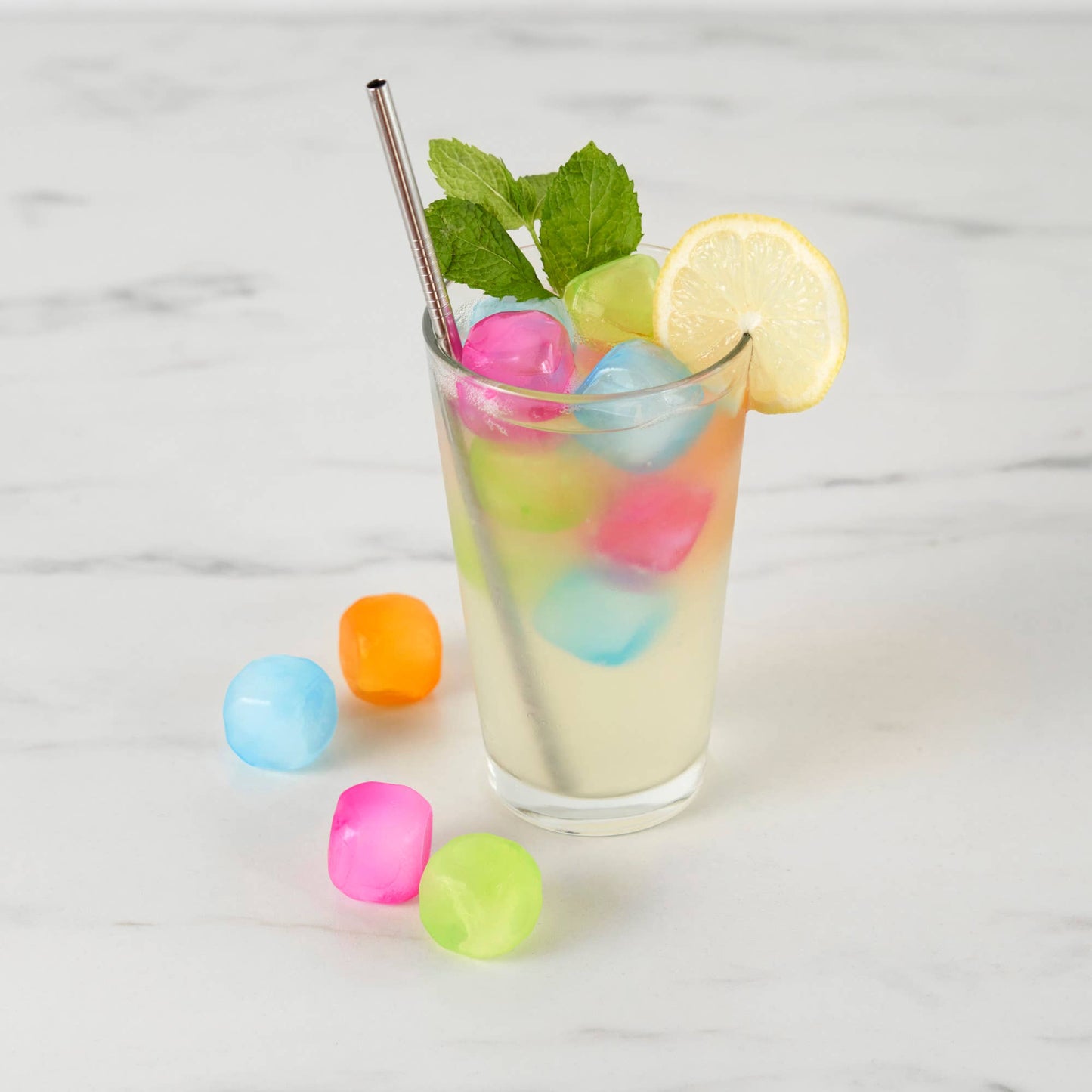 Chill Reusable Plastic Ice Cubes - TRUE - Asst Colors Pack of 16