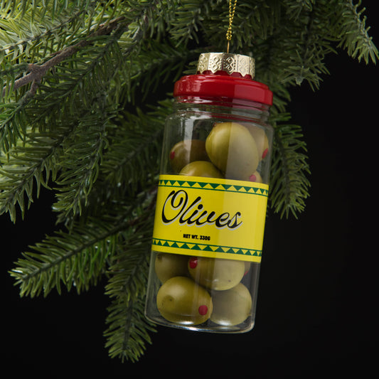 Olive Jar Cocktail Garnish Holiday Ornament Christmas Decor - Love & Victory