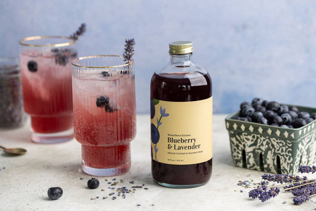Blueberry and Lavender Cocktail & Mocktail Mixer - Wood Stove Kitchen - 16 fl oz