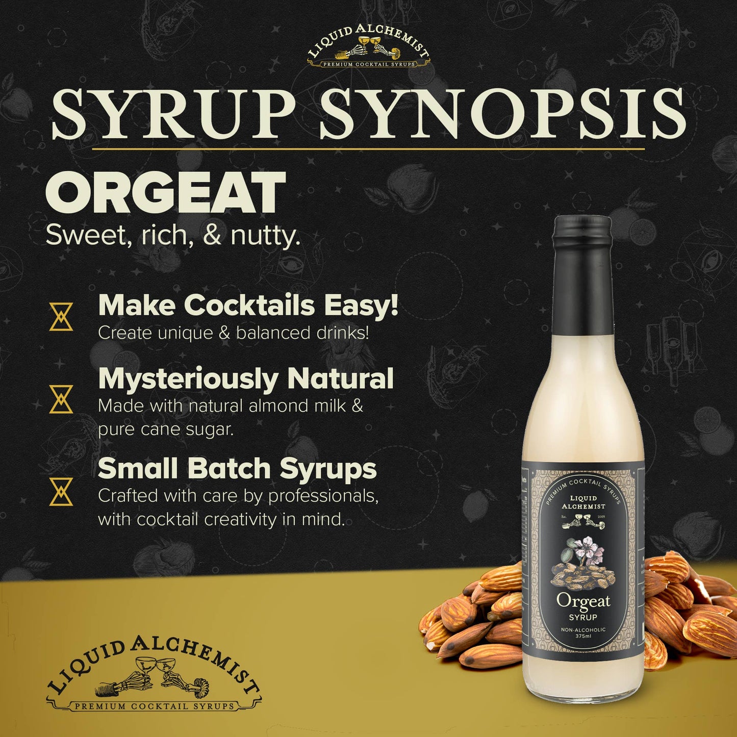 Almond Orgeat Cocktail Syrup - Liquid Alchemist Syrups
