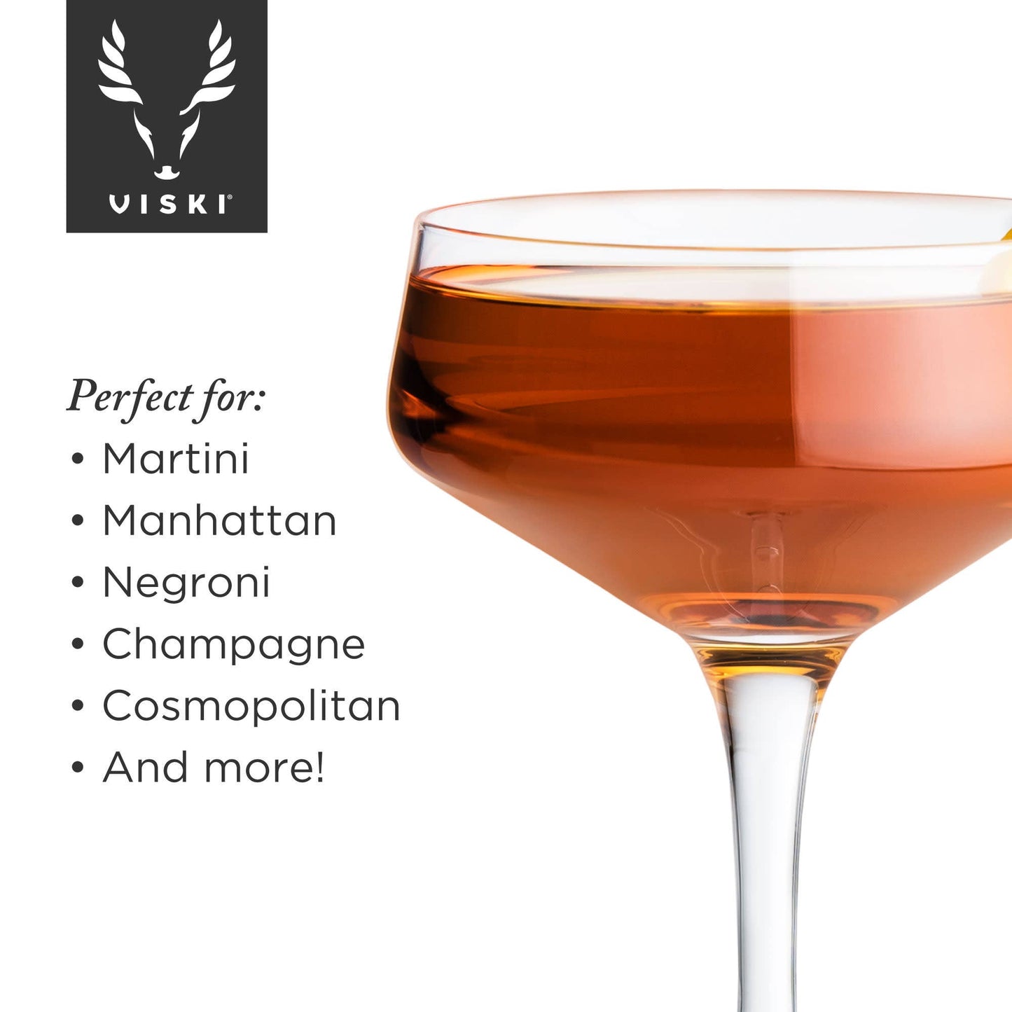 Raye™ Angled Crystal Coupe Glasses - Viski -Set of 2