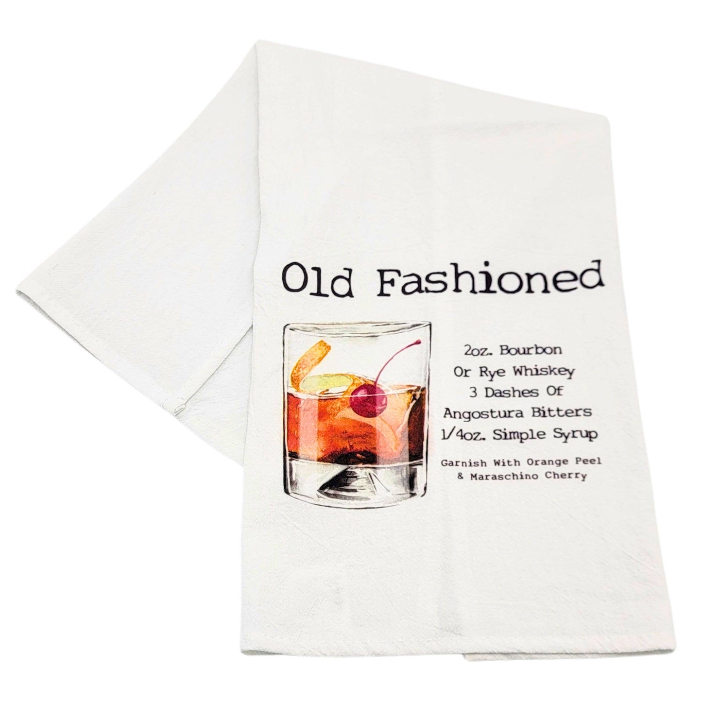 Old Fashioned Cocktail Bar Towel - Driftless Studios