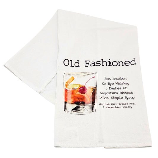 Old Fashioned Cocktail Bar Towel - Driftless Studios