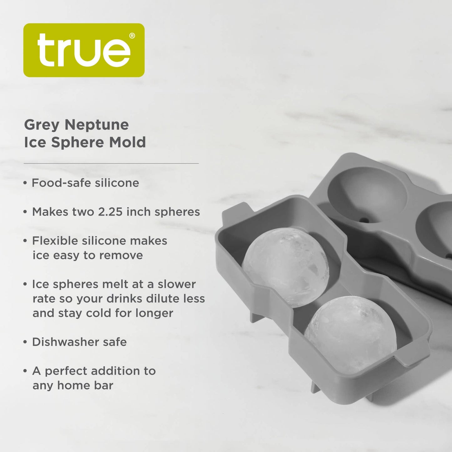 Neptune Silicone 2.25 in. Ice Cube Spheres Mold - TRUE