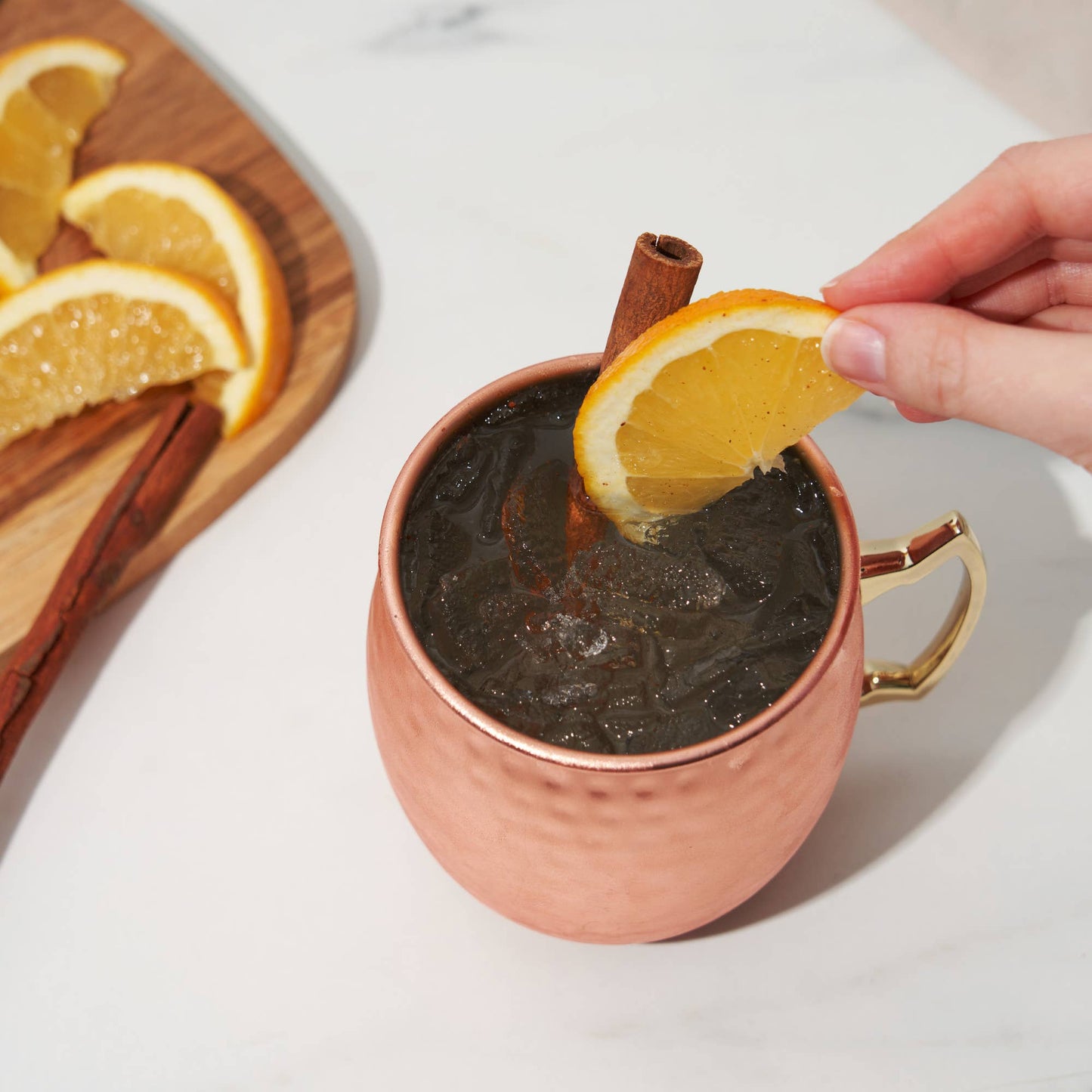 Moscow Mule 16 oz Hammered Copper Plated Mug - TRUE