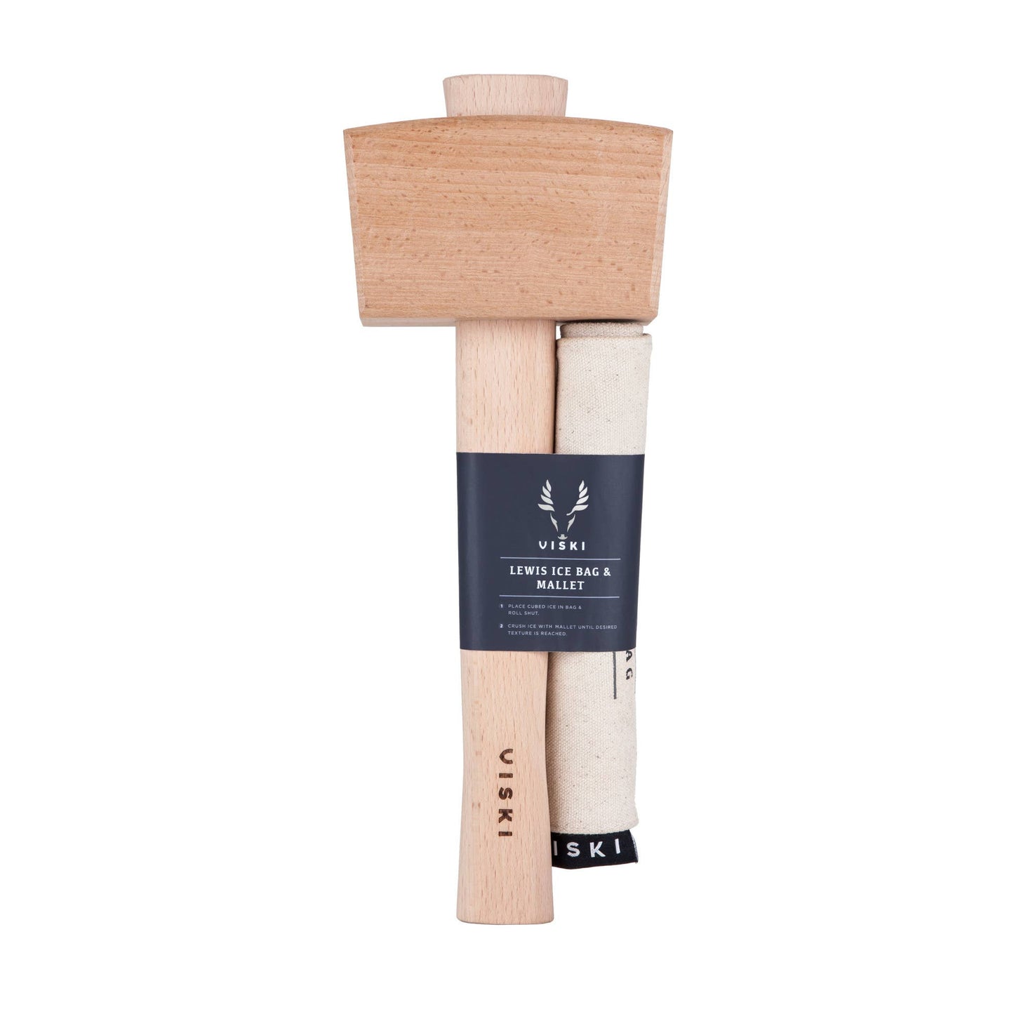 Professional Lewis Canvas Ice Bag and Beechwood Mallet - Viski