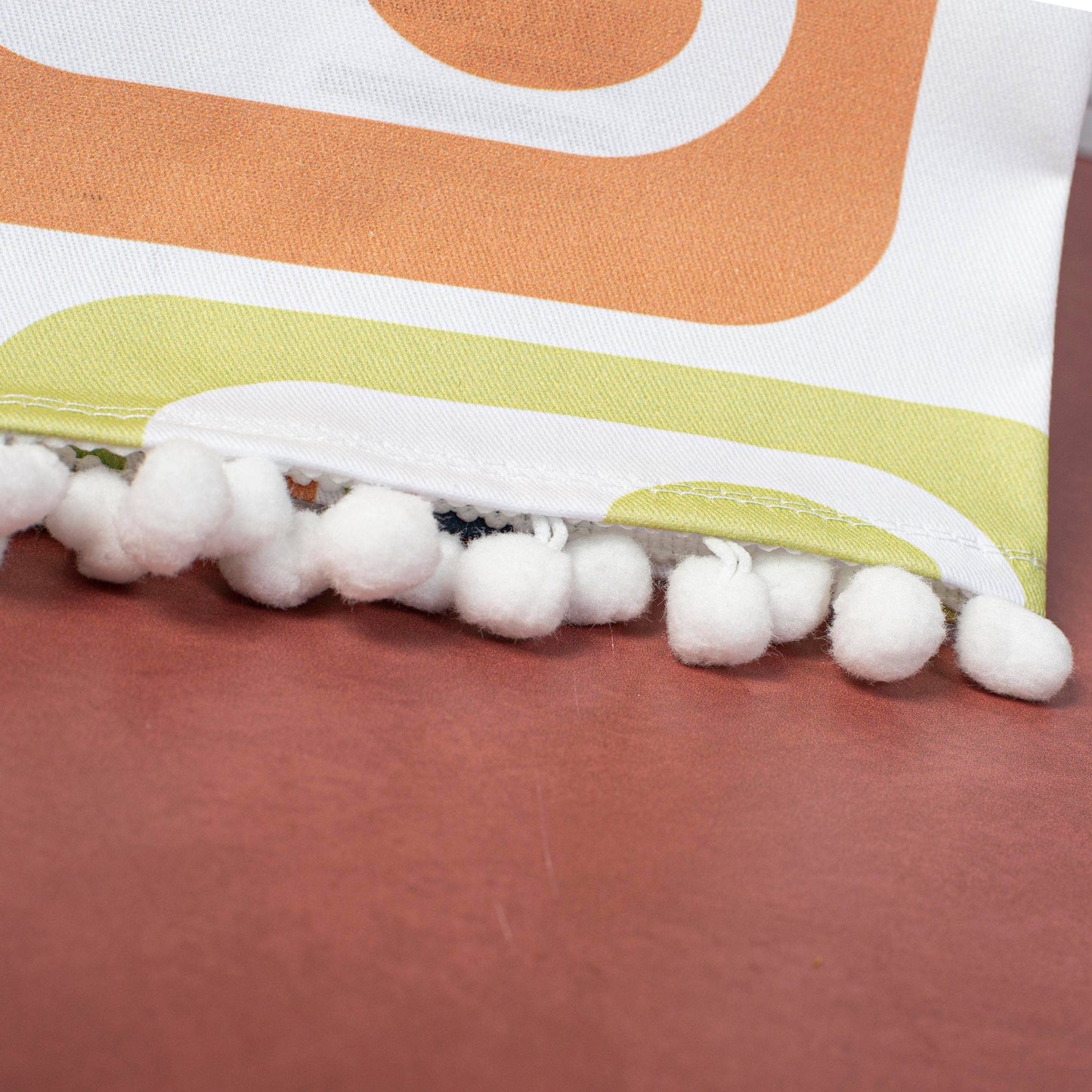 Circle in Squares Mid Century Modern Tea Towel with trim - Mod Lounge Paper Company