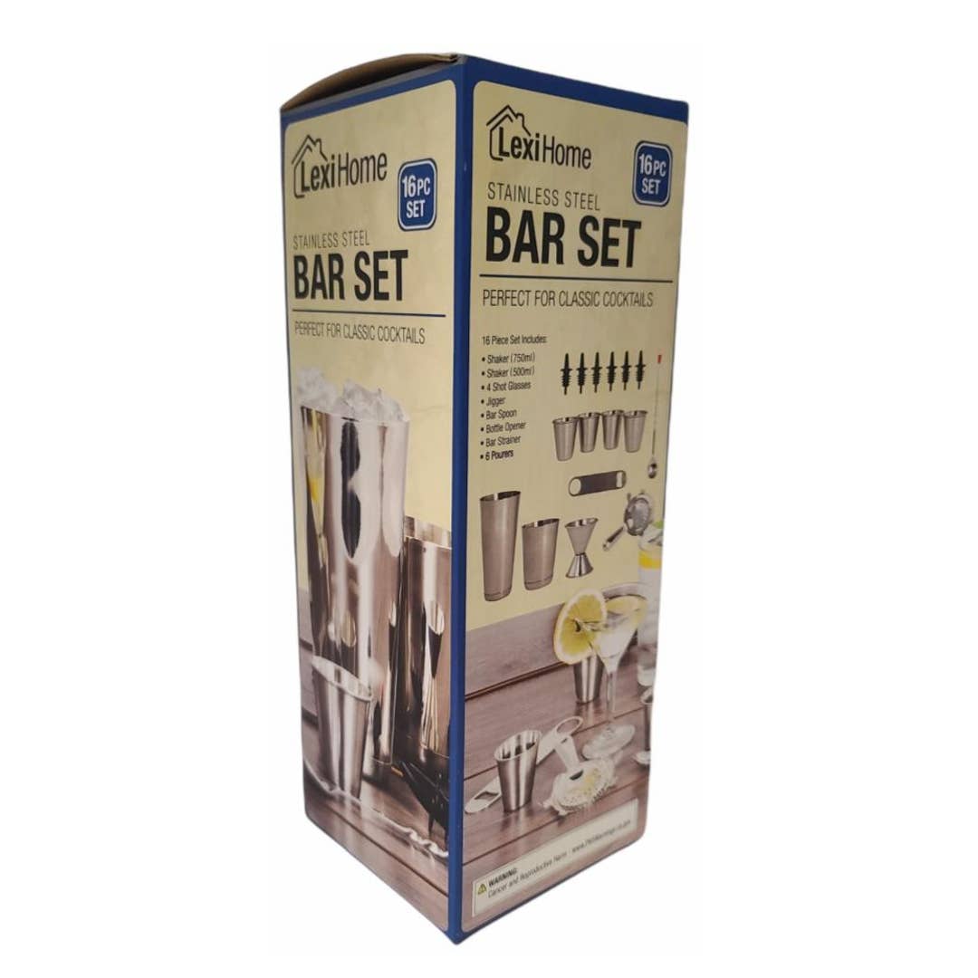 Classic 16 Piece Mixing Bar Set with Essential Barware Tools - Lexi Home