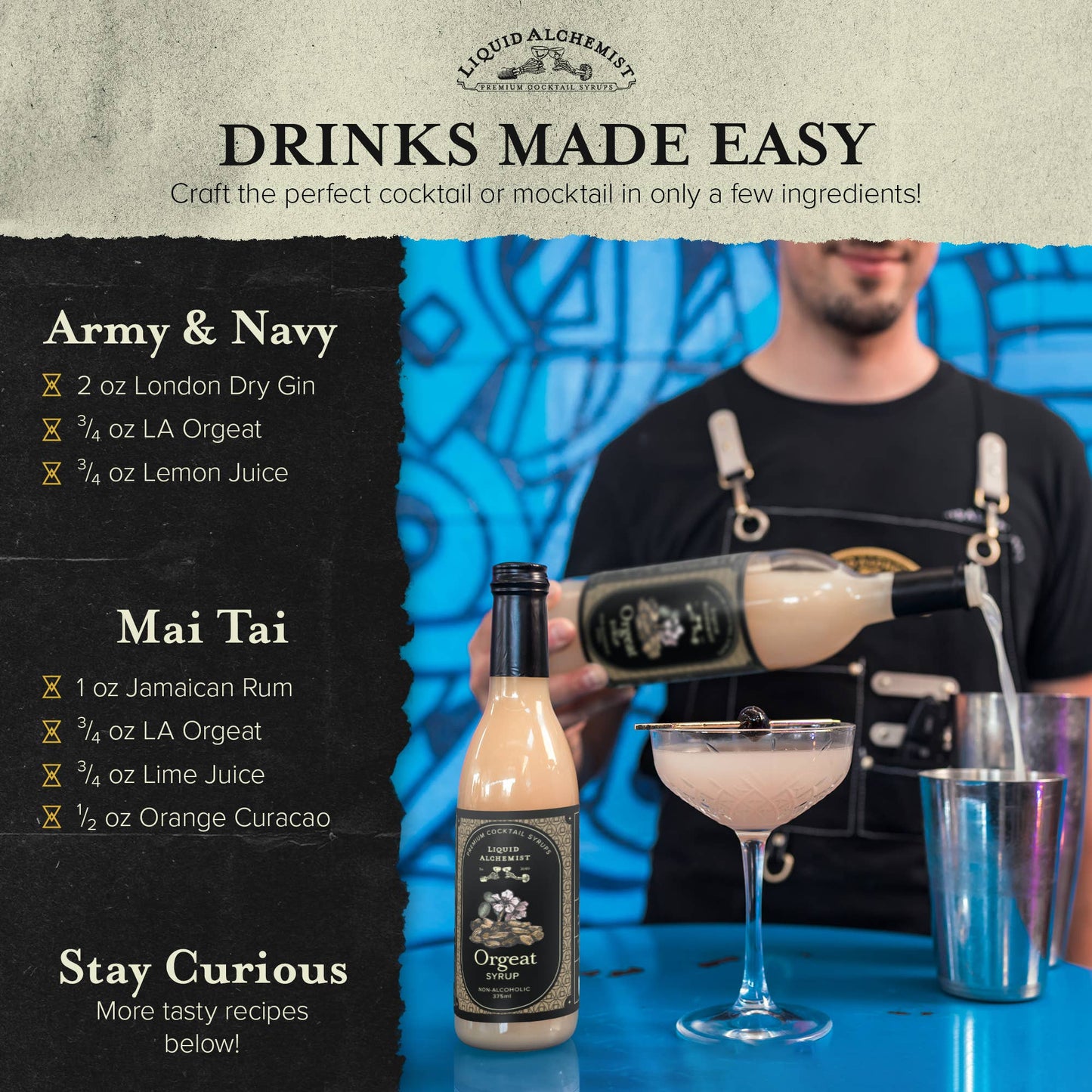 Almond Orgeat Cocktail Syrup - Liquid Alchemist Syrups