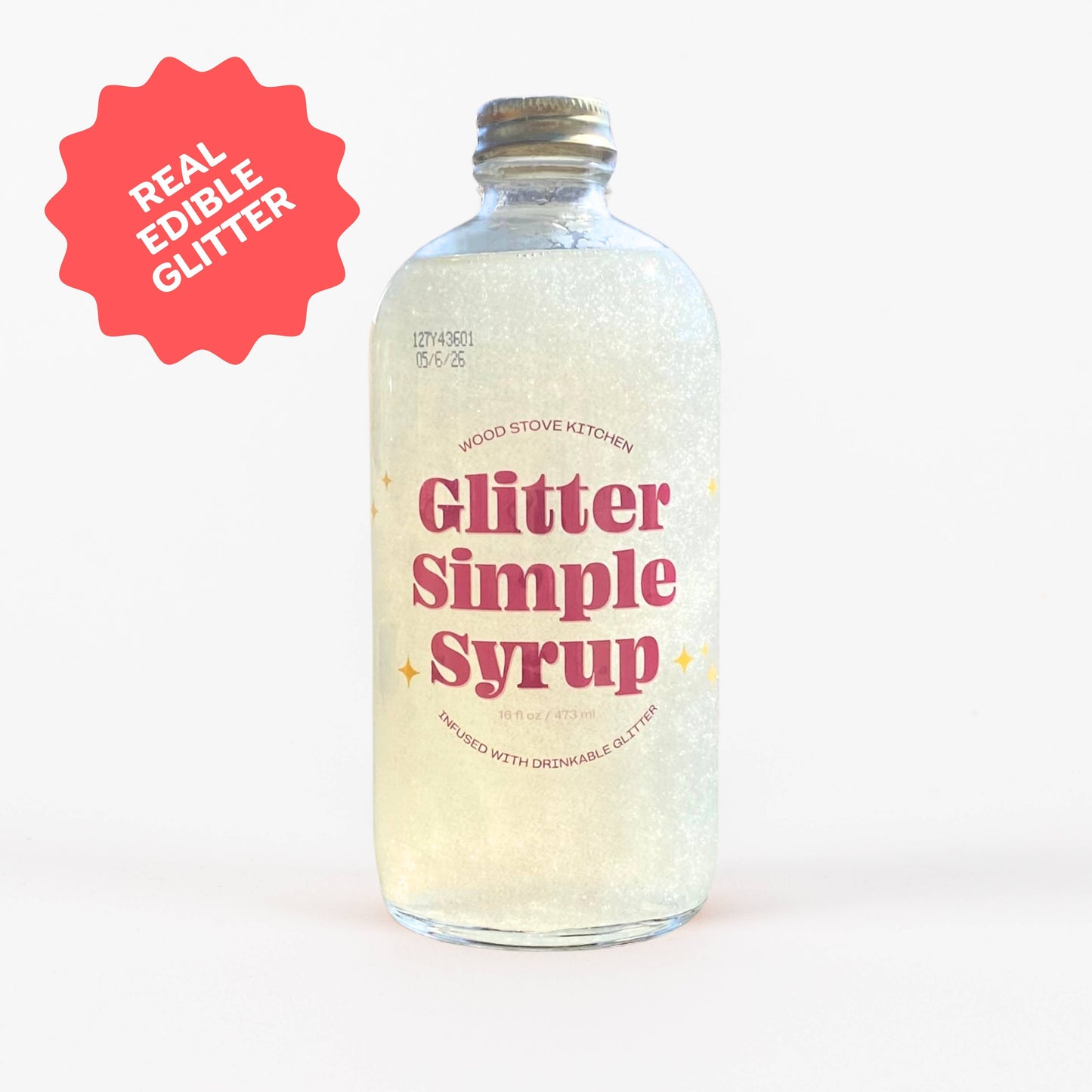 Glitter Simple Syrup with Edible Glitter - Wood Stove Kitchen - 16oz