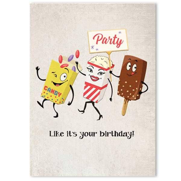Lobby Refreshments Birthday Card - Mod Lounge Paper Company