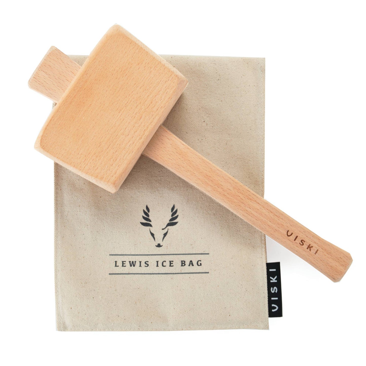 Professional Lewis Canvas Ice Bag and Beechwood Mallet - Viski
