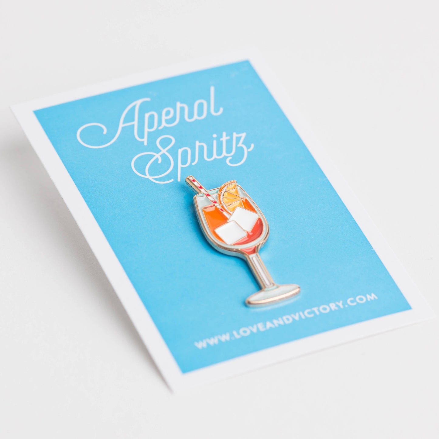 Tiny Enamel Aperol Spritz Cocktail Lapel Pin - Love & Victory