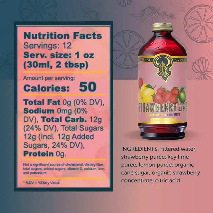Strawberry Lemon Lime Syrup - Portland Syrups - 12oz