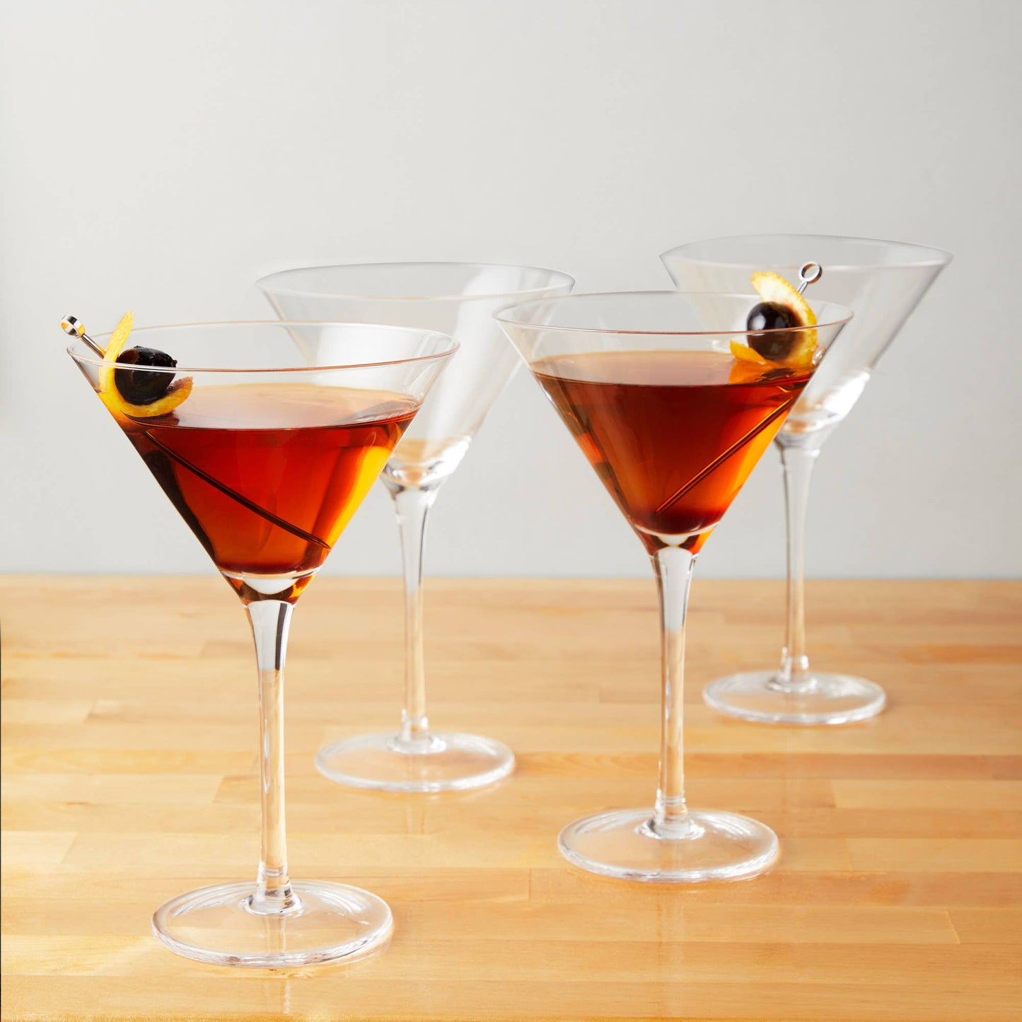 Manhattan Stemmed Glass Martini Cocktail Glasses - TRUE - Set of 4