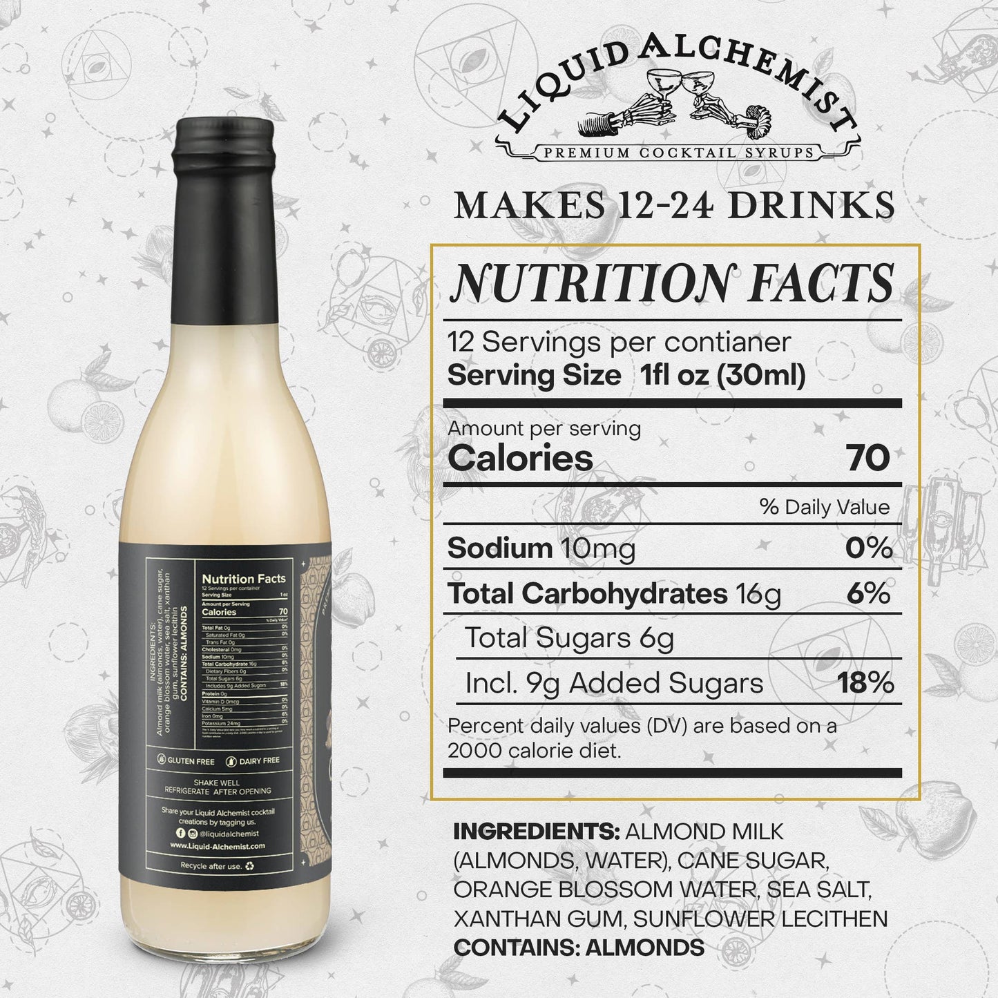 Almond Orgeat Cocktail Syrup - Liquid Alchemist Syrups