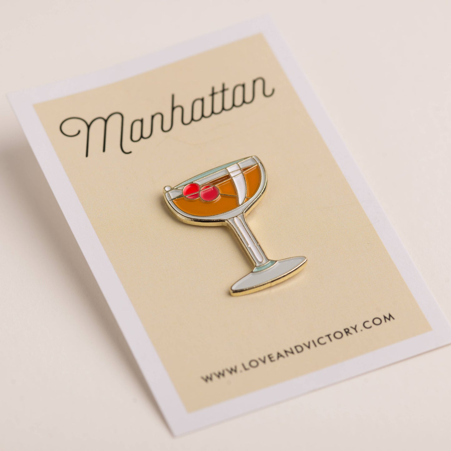 Manhattan Cocktail PIn - Love & Victory