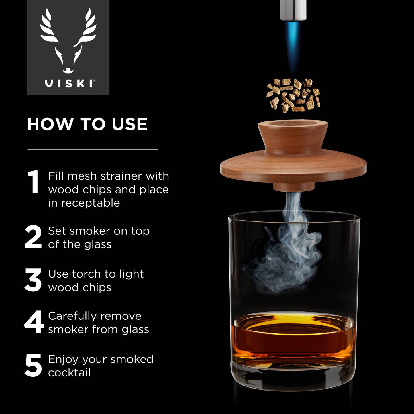 Alchemi Old Fashioned Smoker Kit with Torch - Viski