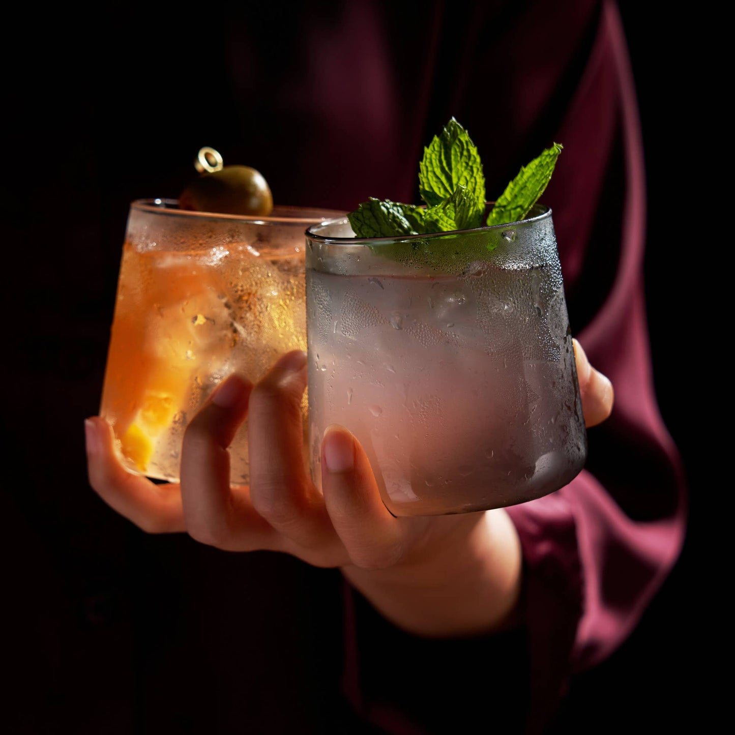 Aurora Colored Glass Cocktail Tumblers - Viski - Set of 4