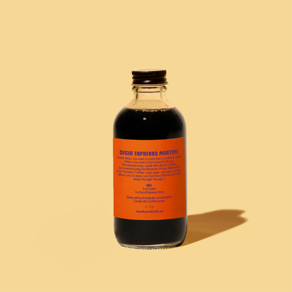 Decaf Espresso Syrup - Cheeky Cocktails - 4oz