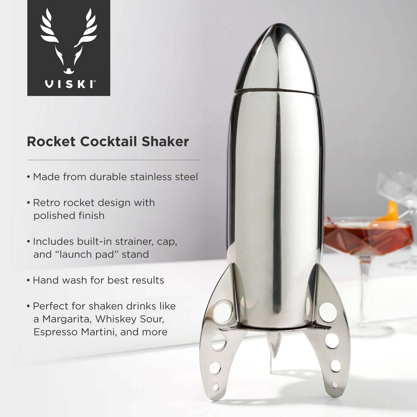 Irving™ Stainless Steel Rocket Cocktail Shaker - Viski