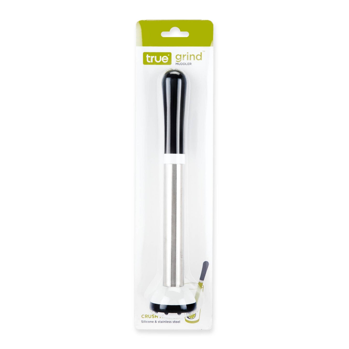 Grind Stainless Steel and Silicone Muddler w Serrated Base - TRUE